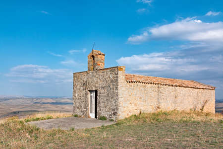 small church in natural landscapeの写真素材