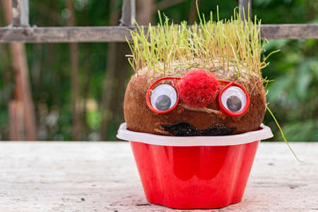 potato with nose hair and glassesの写真素材