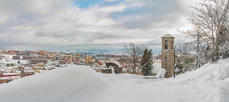 snowy panorama of Campobassoの写真素材