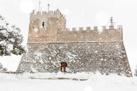 Monforte castle of Campobasso under snowのeditorial素材