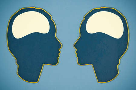 illustration of two brainsの写真素材