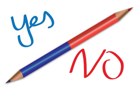 Corrective red and blue pencilの写真素材