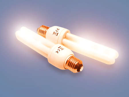 concept economy-Low-energy light bulb onの写真素材