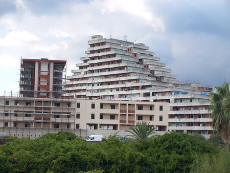 view of famous  sail of scampia  naples, crime and drug symbolの写真素材