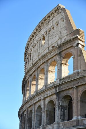 detail of the famous coliseum in romeの写真素材
