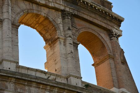 detail of the famous coliseum in romeの写真素材