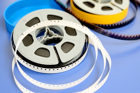 old reels of film super 8mm cinema の写真素材