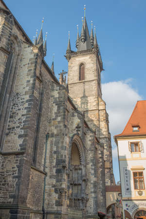 The Tyn Church in Prague - Czech Republicの写真素材