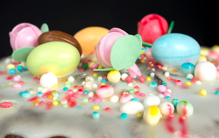 typical neapolitan casatiello sweet version with icing sugarの写真素材