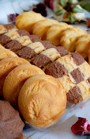 Sweet dried cookies with jam ideal for tea
