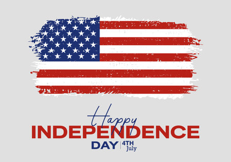 Independence day of the United States of America. American flag brush strokeのイラスト素材