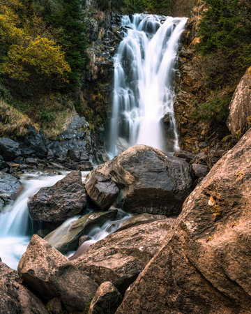 view of beautiful waterfalls with streamsの写真素材