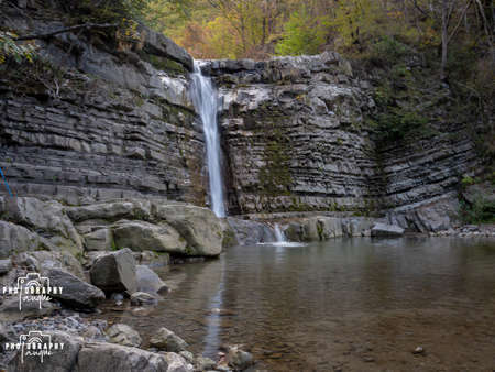 view of beautiful waterfalls with streamsの写真素材