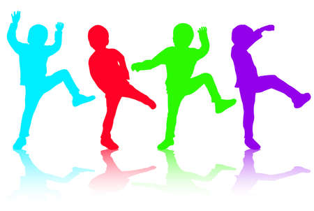 Children silhouettesのイラスト素材