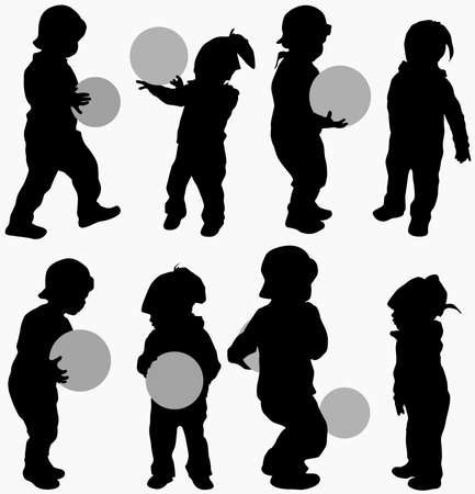 Children silhouettesのイラスト素材