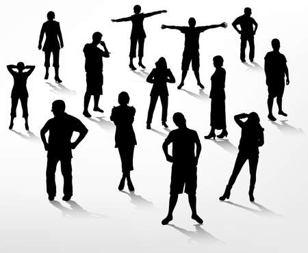 people silhouettesのイラスト素材