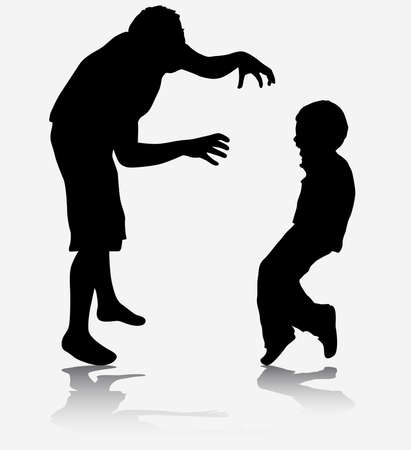 Daddy scares his sonのイラスト素材