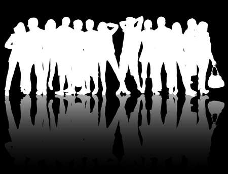 people silhouettesのイラスト素材