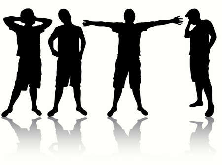 Men silhouettesのイラスト素材