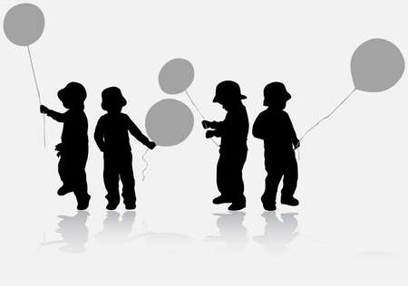 Boy with balloonのイラスト素材
