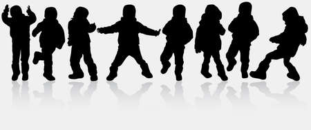Boys silhouettesのイラスト素材