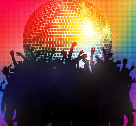Dancing people silhouettesのイラスト素材