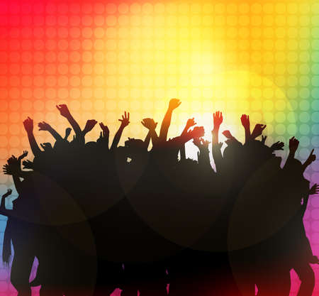 Dancing people silhouettesのイラスト素材
