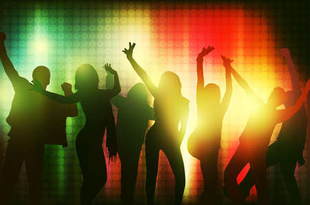 Dancing people silhouettesのイラスト素材