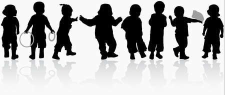Children silhouettesのイラスト素材