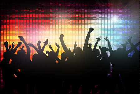 dancing people silhouettesのイラスト素材