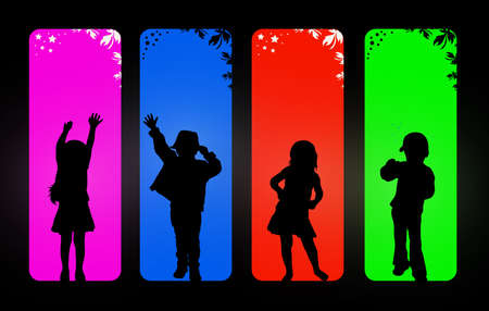 Children silhouettesのイラスト素材