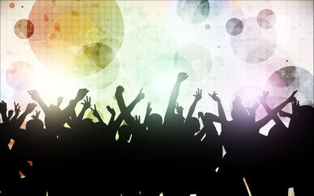 dancing people silhouettesのイラスト素材