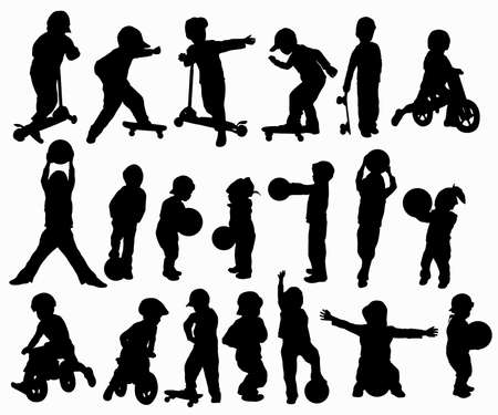 Children silhouettesのイラスト素材