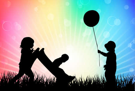 Children silhouettesのイラスト素材