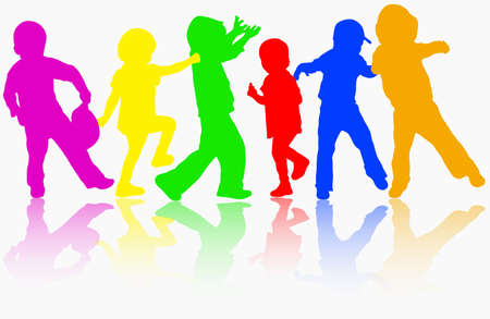 Children silhouettesのイラスト素材