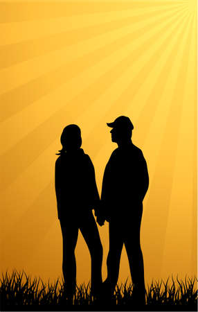 Couple silhouettesのイラスト素材