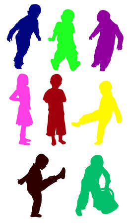 Children silhouettesのイラスト素材