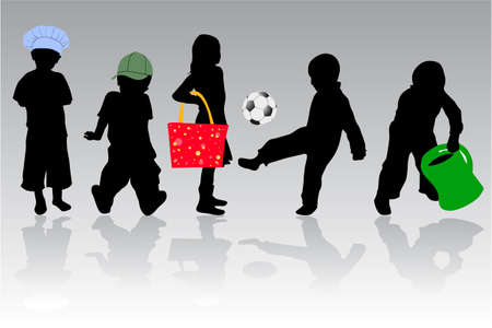 Children silhouettesのイラスト素材