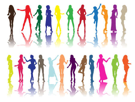 Fashion silhouetteのイラスト素材