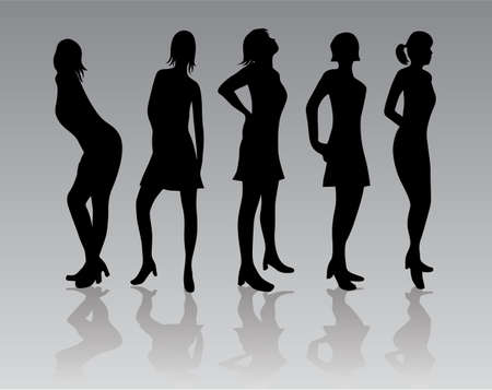 Fashion silhouetteのイラスト素材