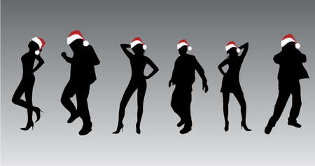 Dancing people silhouettesのイラスト素材