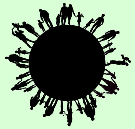 Big family silhouettes