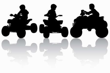 Boy on the quadbikeのイラスト素材