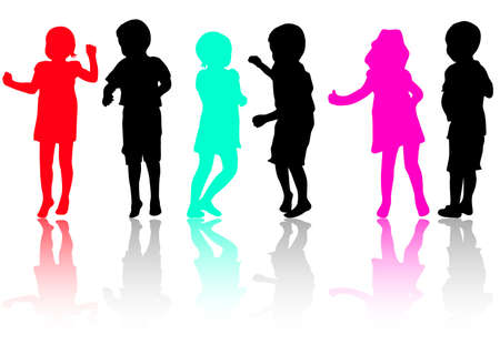 Children silhouettesのイラスト素材