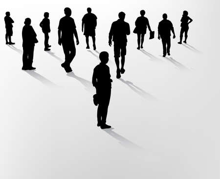 people silhouettesのイラスト素材