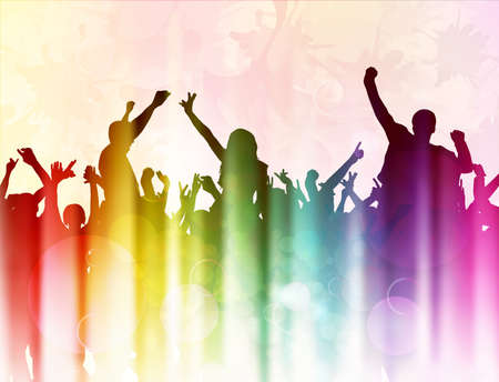 Dancing people silhouettesのイラスト素材