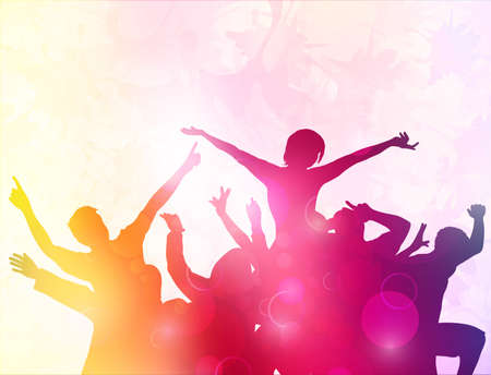 Dancing people silhouettesのイラスト素材