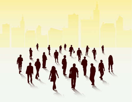 People silhouettes outdoorsのイラスト素材