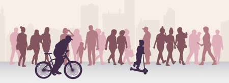 People silhouettes outdoorsのイラスト素材