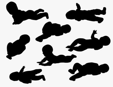little baby silhouettesのイラスト素材